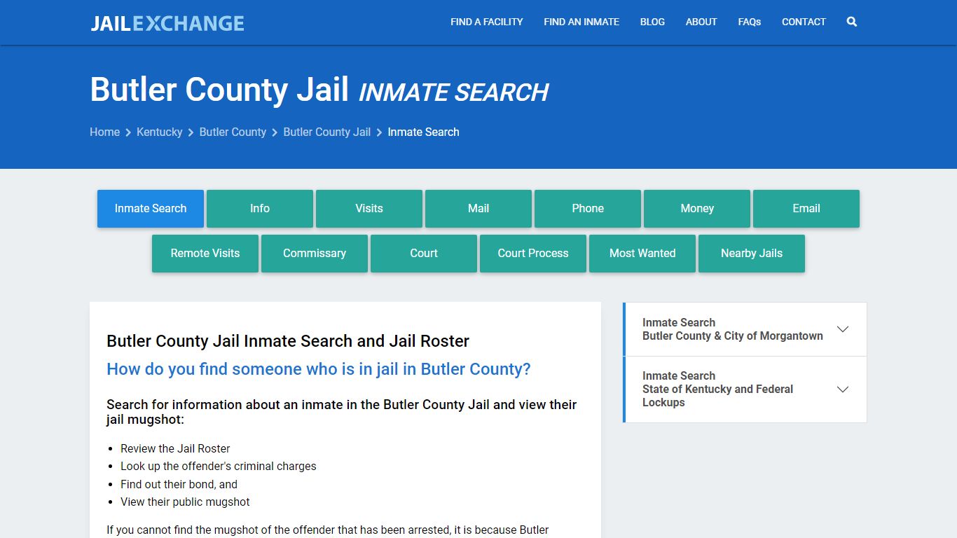 Inmate Search: Roster & Mugshots - Butler County Jail, KY